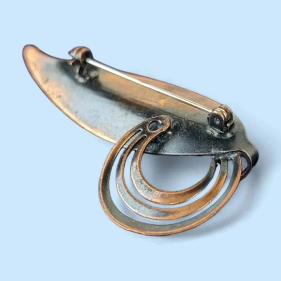(2/$20) Vintage Copper Leaf Brooch - Picture 5 of 7